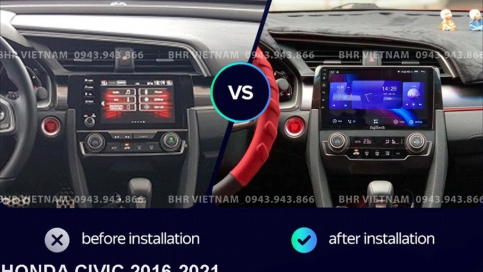 Màn hình DVD Android liền camera 360 Honda Civic 2017 - nay | Fujitech 360 